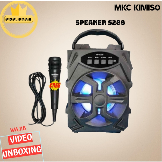 COD SPEAKER BLUETOOTH S288 - S 288 PLUS MIC KARAOKE PORTABLE