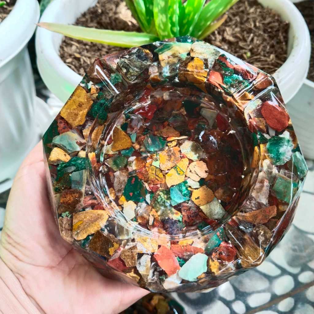 PROMO Asbak Aesthetic Batu Akik Pancawarna Klawing Crystal