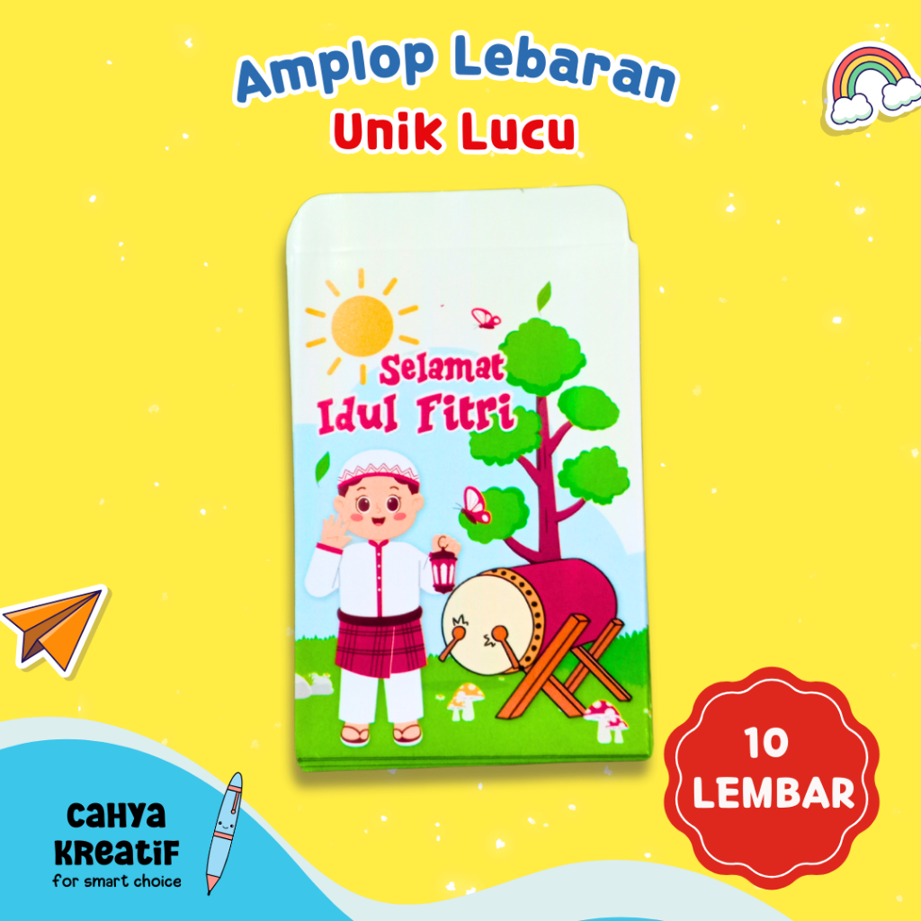 

Amplop Lebaran Ukuran Sedang, amplop idul fitri ANAK, angpao lebaran (1Pak Isi 10Pcs)