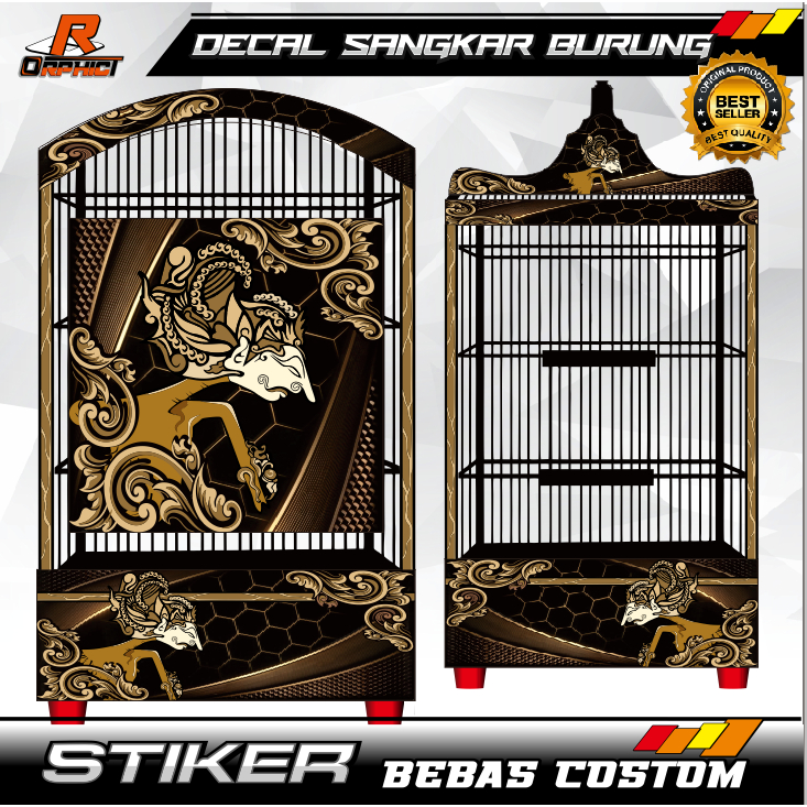 STICKER DECAL SANGKAR arjuna bolodewo wayang KANDANG KOTAK  STIKER ebod jaya oriq diamond radja BNR 