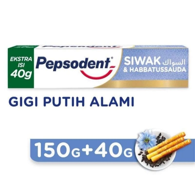 Pepsodent Pasta Gigi Complete 8 Siwak & Habbatusauda 150gr + 40gr Odol