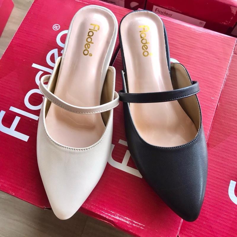 Sandal Selop Wanita Bustong Fld GS Hak 3cm Tali Tengah Simpel