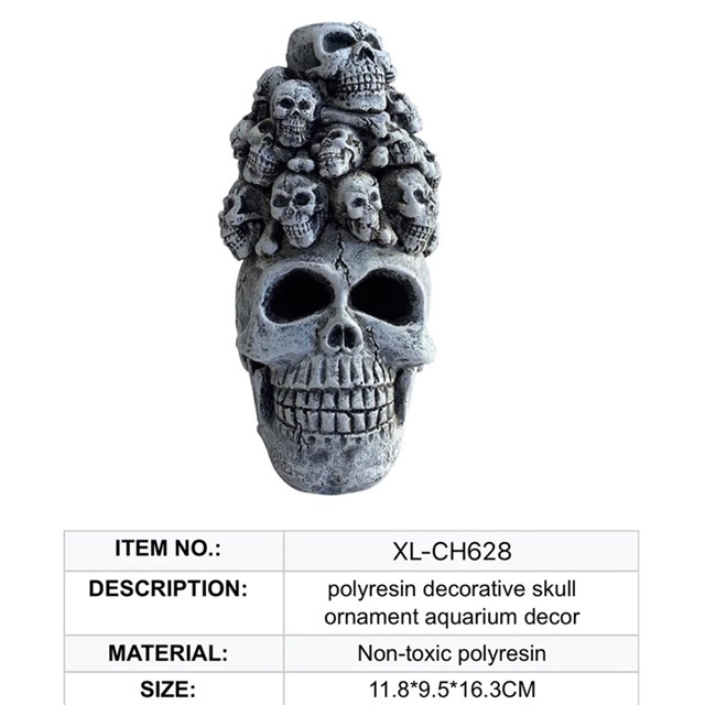 hiasan aquarium kepala tengkorak tumpuk tengkorak, raja tengkorak, tengkorak kepala, hiasan aquarium