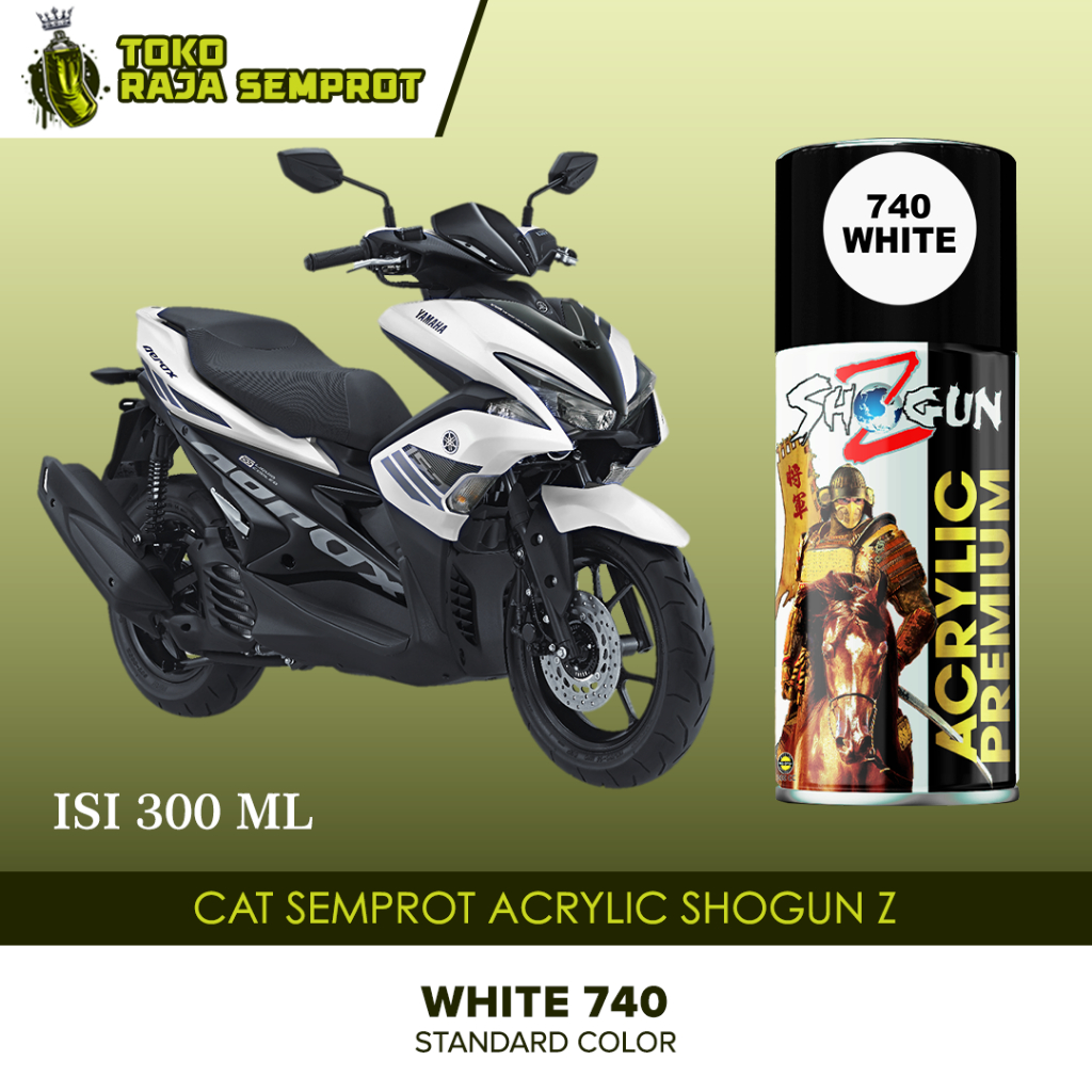 Cat Pilok Semprot Motor Pilox Putih Shogun Z Paint Acrylic Premium White 740