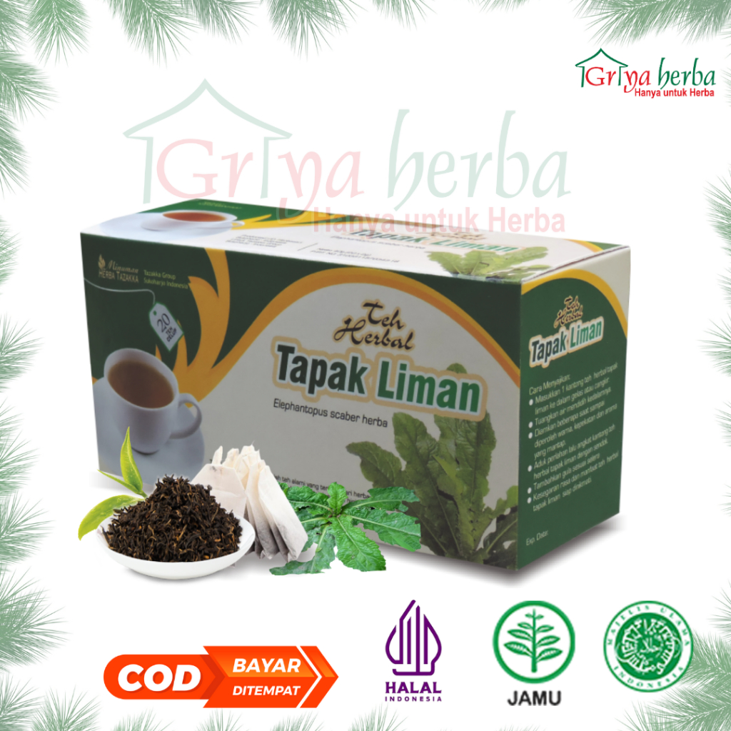 

tapak liman TAZAKKA Teh Herbal kesehatan Celup 20 Tea Bag Obat Liver Anti Kanker Antiradang