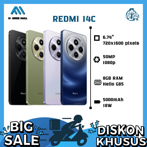 Xiaomi Redmi 14C 6/128GB 8/256GB RAM 6GB 8GB ROM 128GB 256GB - Resmi 1 Tahun