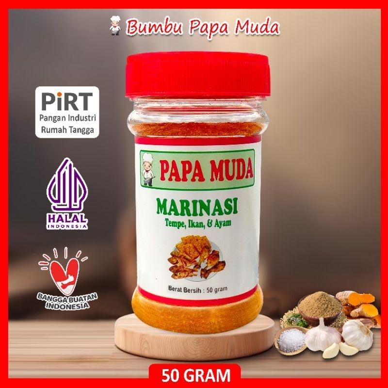 

Bumbu Papa Muda - Marinasi Bubuk 50 gram - Kemasan Botol Sendok
