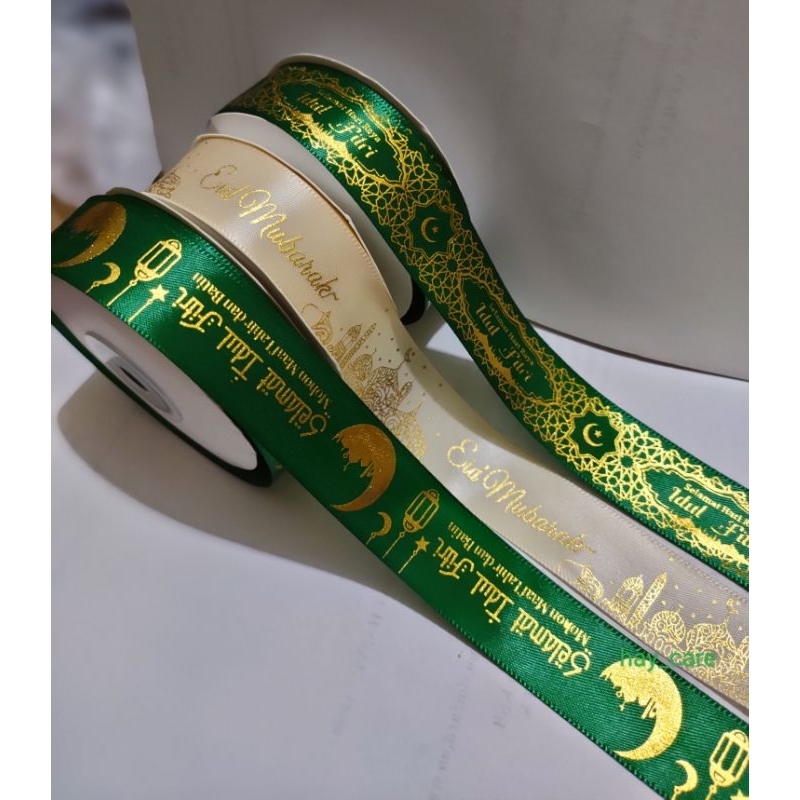 

(1 Roll) Pita Satin Idul Fitri Lebaran 2,5cm Pita Satin Hampers Premium Pita Idul Fitri