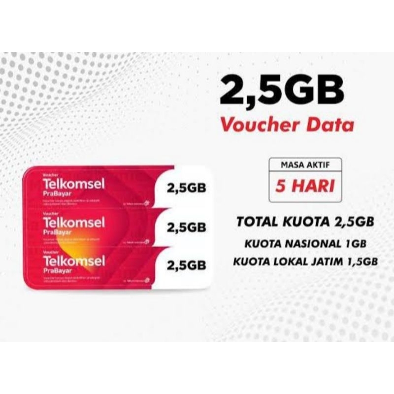 voucher telkomsel 2,5gb/5hari grosir