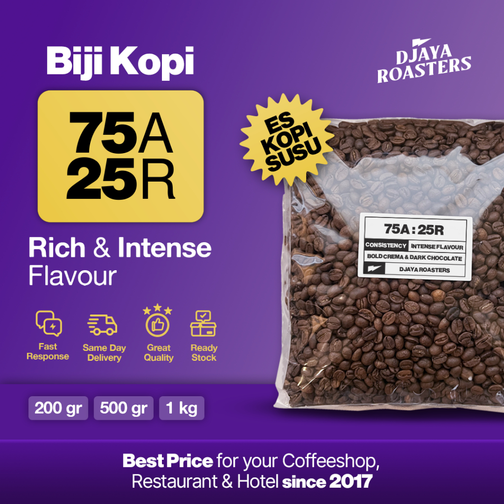 

Biji Kopi Es Kopi Susu 75:25 Arabika Robusta 1 kg Espresso Blend