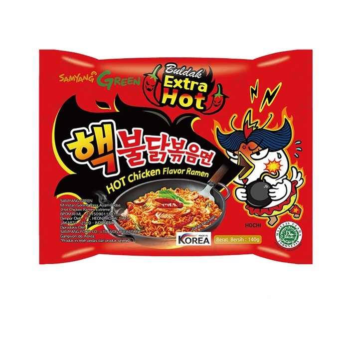 

MIE Samyang Extra Hot Chicken Flavor Ramen 140G exp Juni 2025