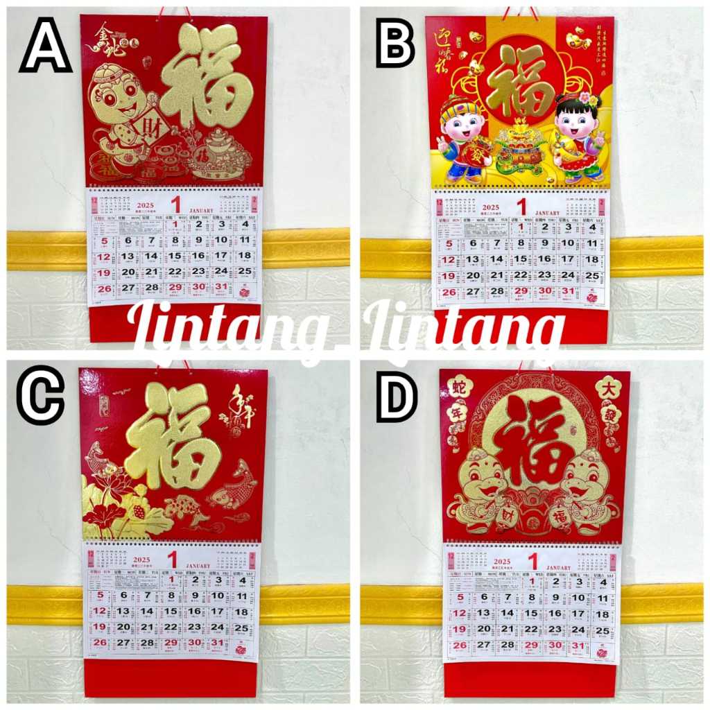 

Kalender Bulanan Shio Ular 2025 - Kalender Cina Mandarin- Kalender Dinding Gantung - Kalender Imlek 2025