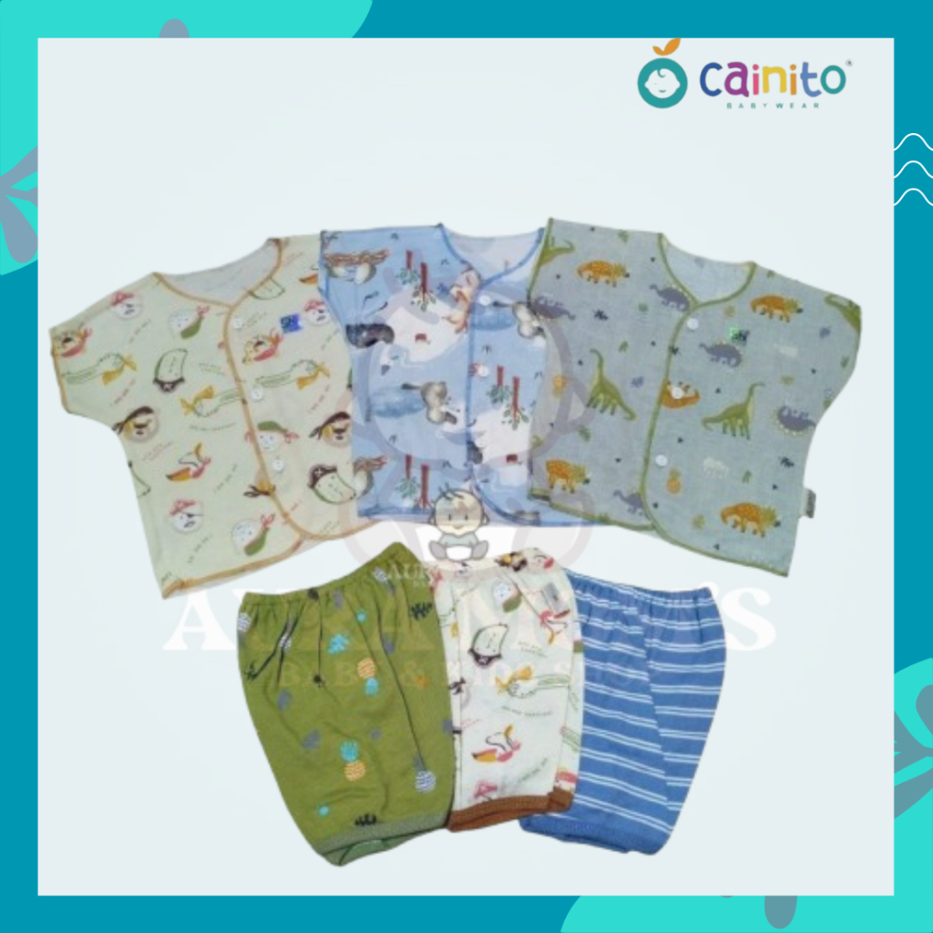 Cainito Baby & Kids Baju Setelan Pendek Kancing Depan NB