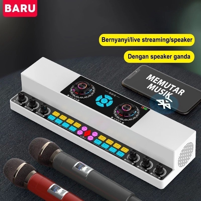 All In One Sound Card Audio Microphone Karaoke KTV/LIVE SoundCard Speaker