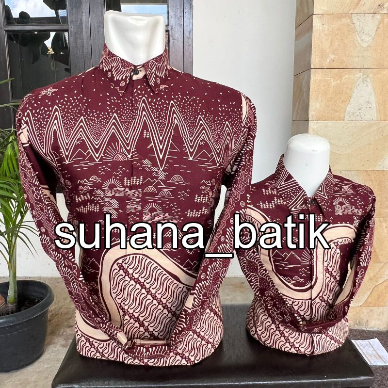 Kemeja batik Couple maroon