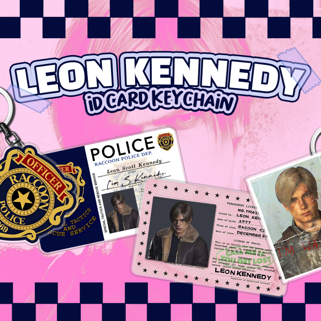 LEON KENNEDY Resident Evil ID, batch, Keychain