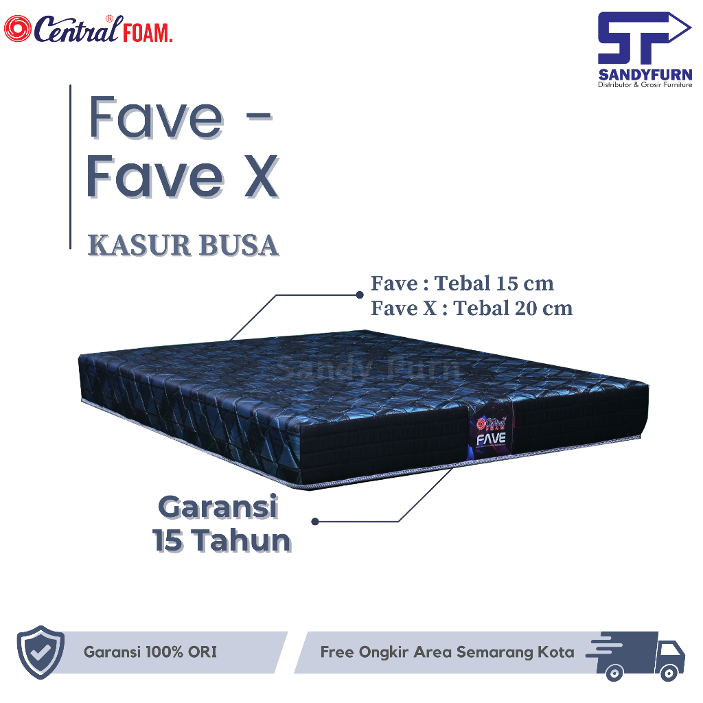 CENTRAL FOAM - Kasur Busa - Fave & Fave X (Biru, Merah, Cokelat)
