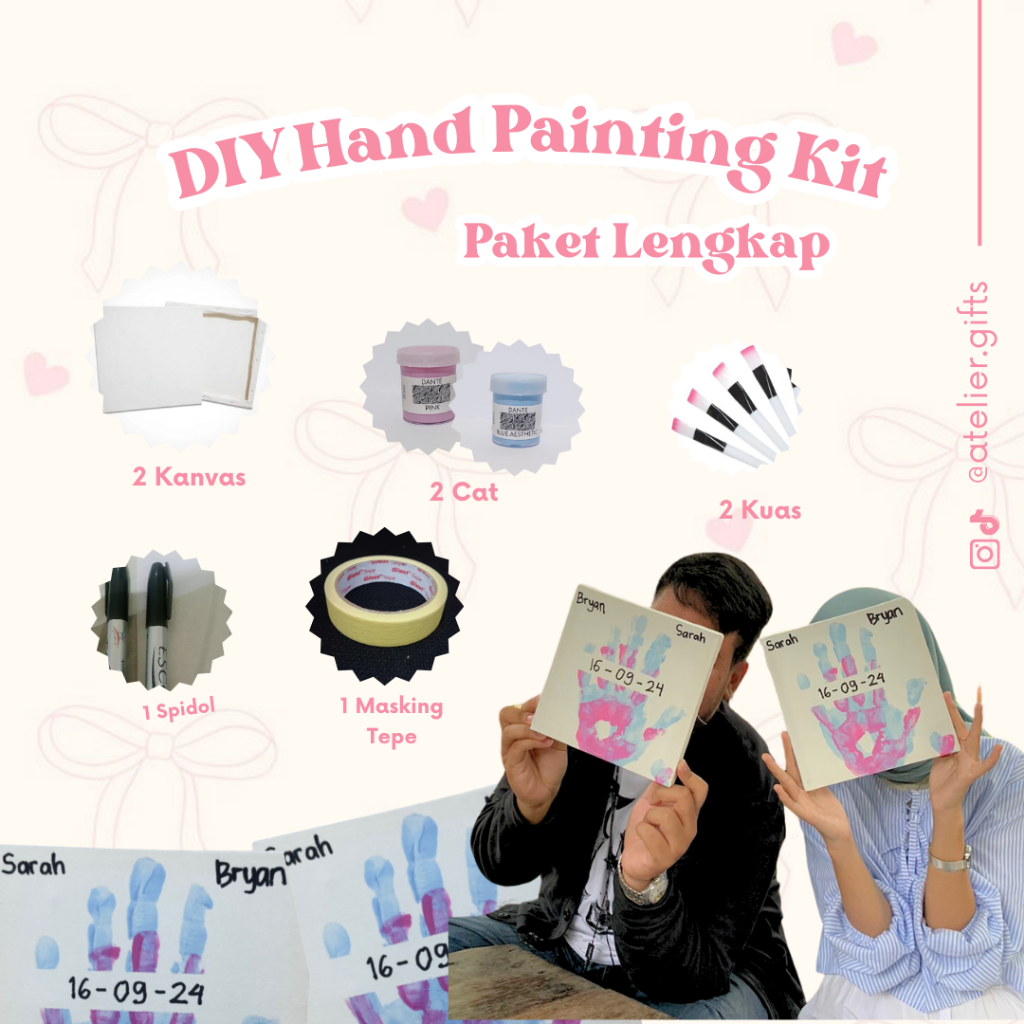 

DIY Hand Printing Kit 1 Set Kanvas I Couple Date Ideas I Boyfriend/Girlfriend/BestFriend