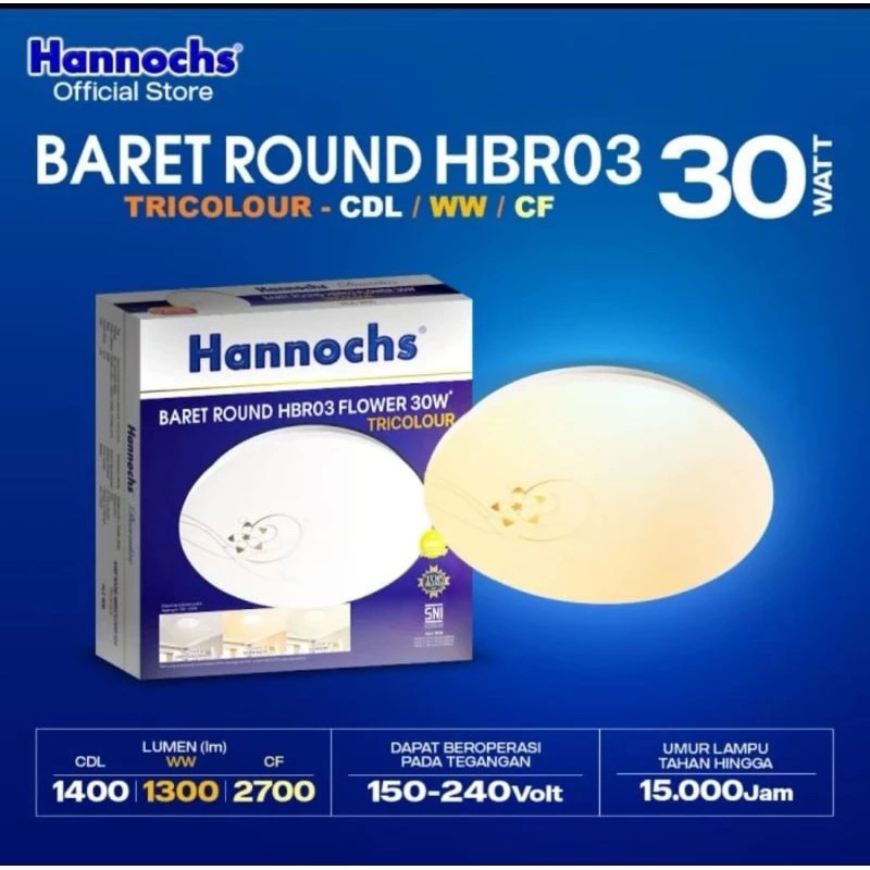 Lampu Baret Hannochs TRICOLOUR / Lampu Tempel Plafon TRICOLOR HANNOCHS BUTTERFLY / FLOWER 30W LED