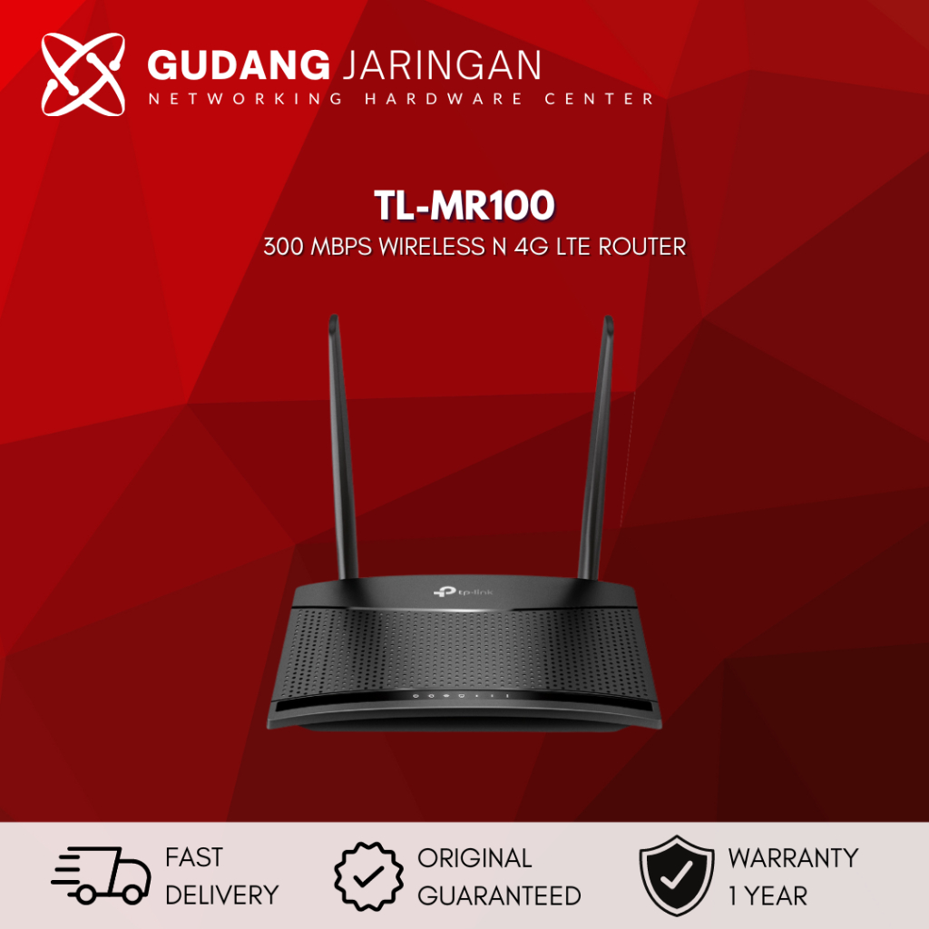 Tp-link TL-MR100 4G LTE Router 300 Mbps Wireless N 4G Router MR100 - TL-MR100