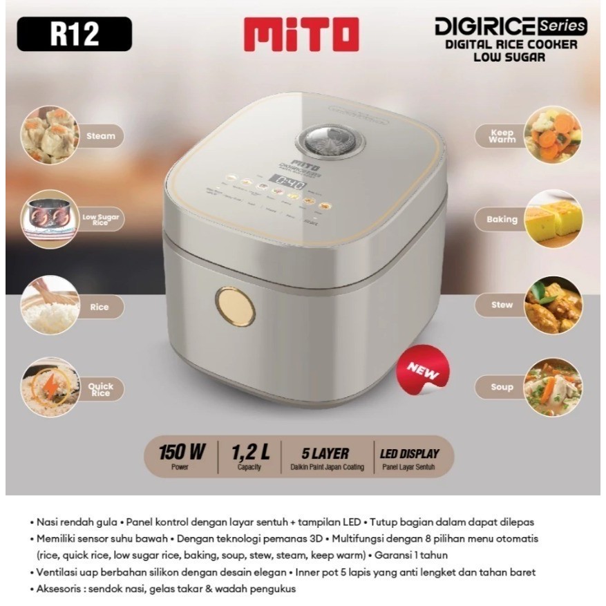 MITOCHIBA MAGIC COM R12 1.2 L DIGITAL RICE COOKER