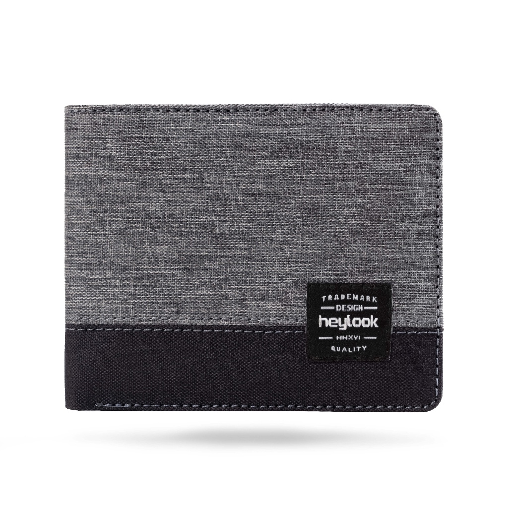 HEYLOOK Official  Dompet Pendek Pria Mtz Dompet Lipat Kartu Canvas Kulit HEYLOOK