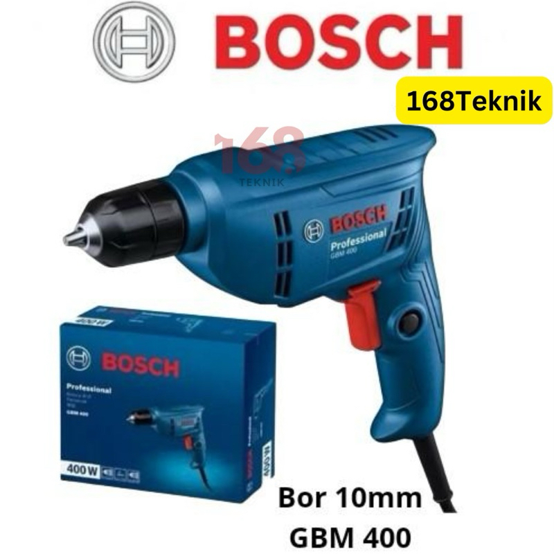 168Teknik Mesin Bor 10mm BOSCH GBM 400/Mesin Bor Listrik 10mm 400 watt Bosch gbm 400/Mesin Bor Tanga