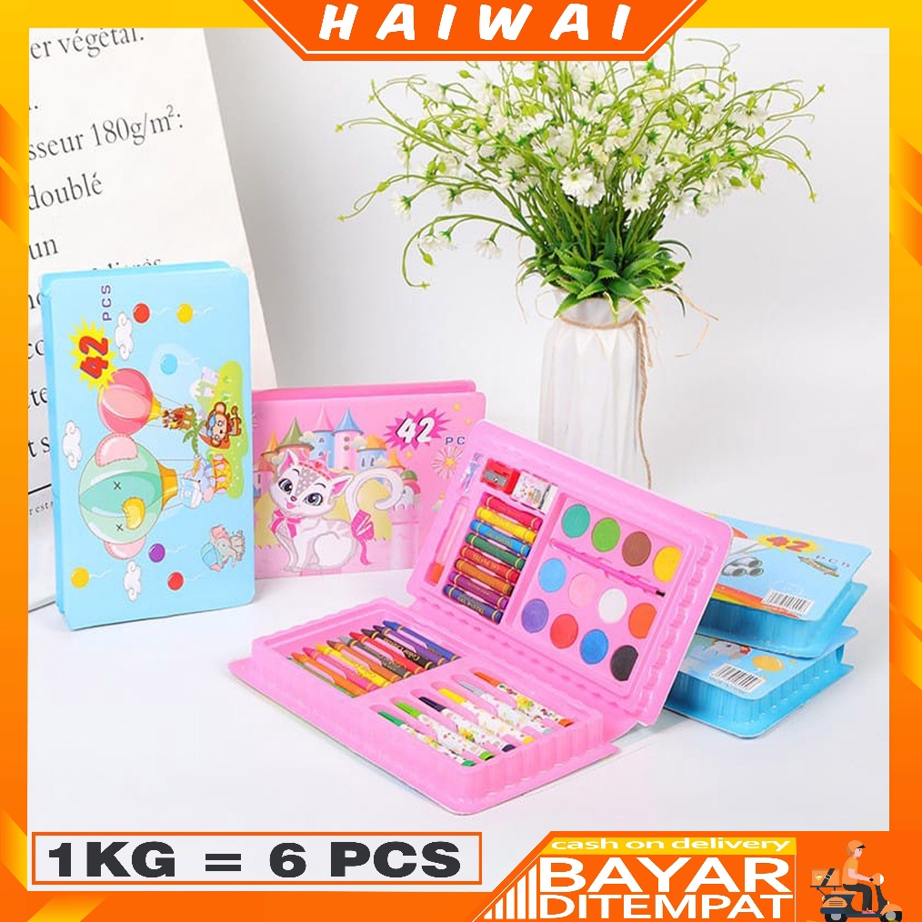 

HaiWai Crayon Warna Set 42 Pcs Krayon Mewarnai Anak 42 Pcs Pensil Warna Set STY11
