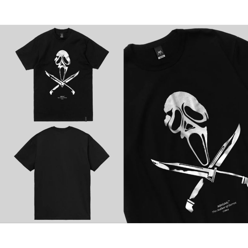 Abigail™ Clothing - "GHOSTFACE" - Shortsleeve T-Shirt | Original Free Sticker
