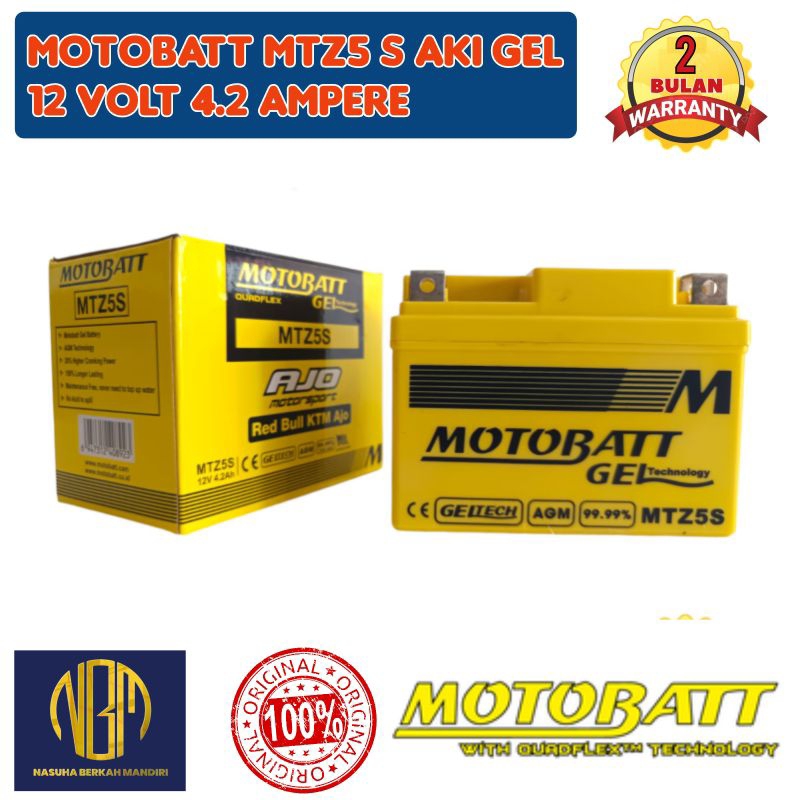 Aki Motor Yamaha Fino / X Ride Motobatt MTZ5 AKI GEL