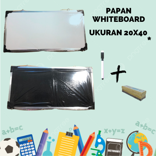 

TERMURAH WHITEBOARD UK 20X40 FREE SPIDOL DAN PENGHAPUS