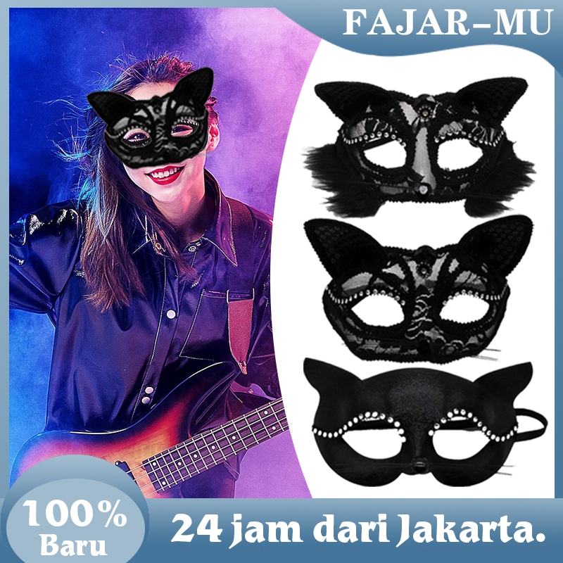 Topeng Kucing Topeng Wanita Seksi Renda Wajah Kucing Topeng Pesta Masquerad Mask Cosplay