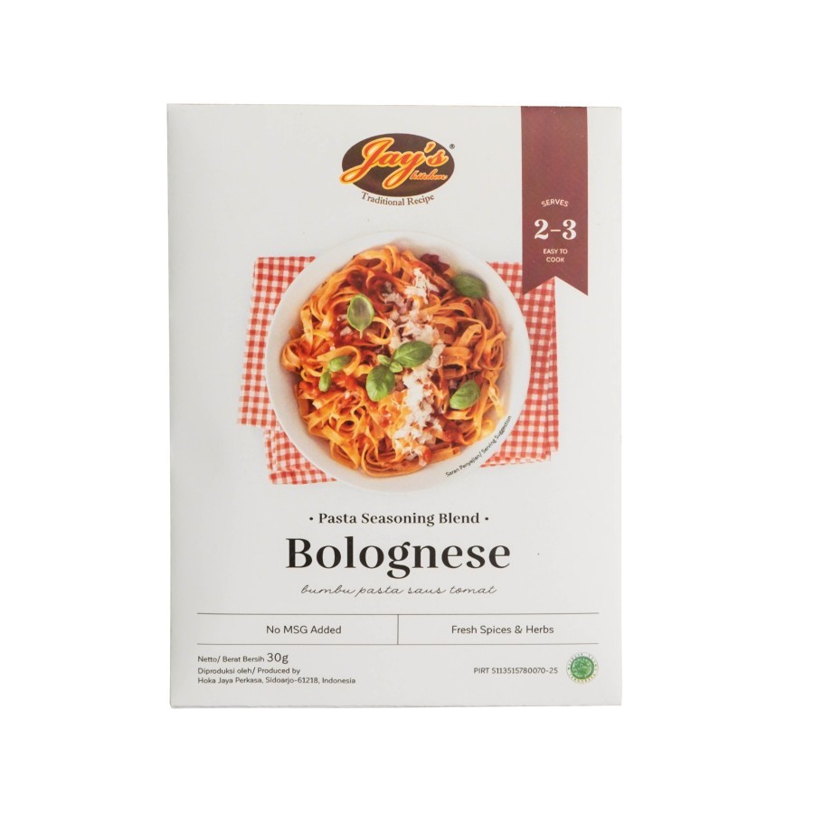 

Jay's Bolognese Pasta Seasoning Blend 30gr – Jays Bumbu Pasta Saus Tomat
