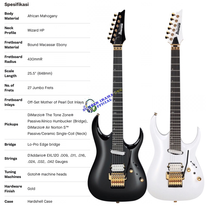 IBANEZ PRESTIGE RGA622 XH ELECTRIC GUITAR w/ CASE - MADE IN JAPAN