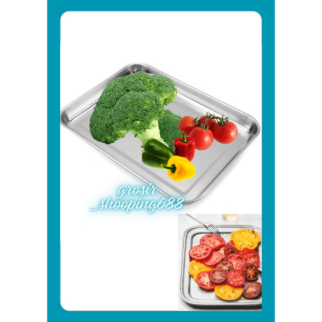 GS Nampan stainless persegi / nampan baki stainless / baking tray stainless 36 X 27CM