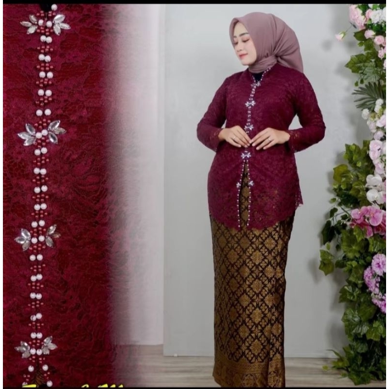 SET KEBAYA BROKAT ENCIM PAYET MIX SONGKET - KEBAYA ENCIM PAYET -KEBAYA ENCIM BROKAT - KEBAYA WISUDA 