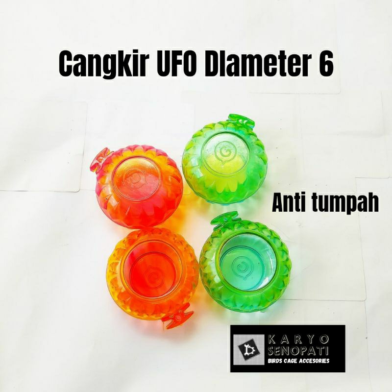 cepuk cangkir wadah makan minum burung cepuk ufo anti tumpah