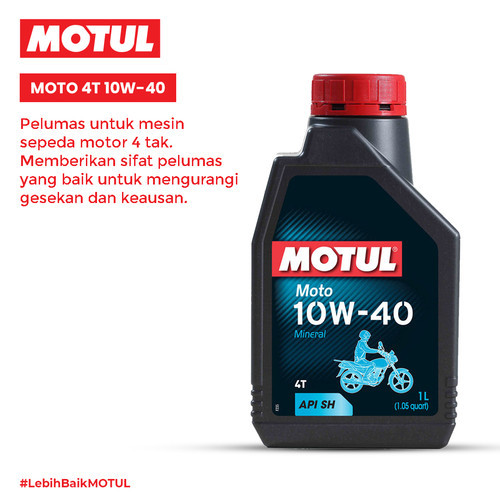 1010026 Oli Motul MOTO 1L 1000Ml 10W-40 API SJ JASO MA2
