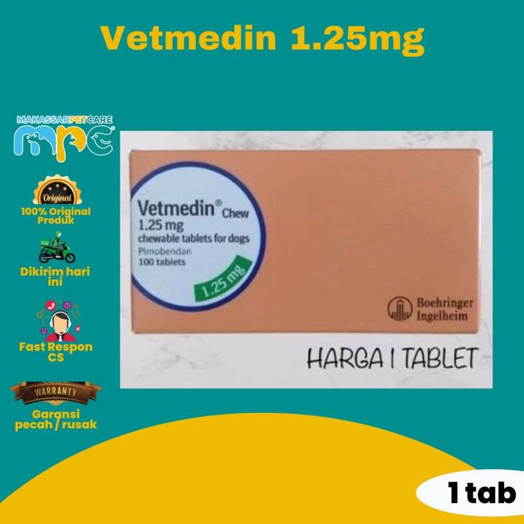 VETMEDIN ANJING 1.25 MG OBAT JANTUNG