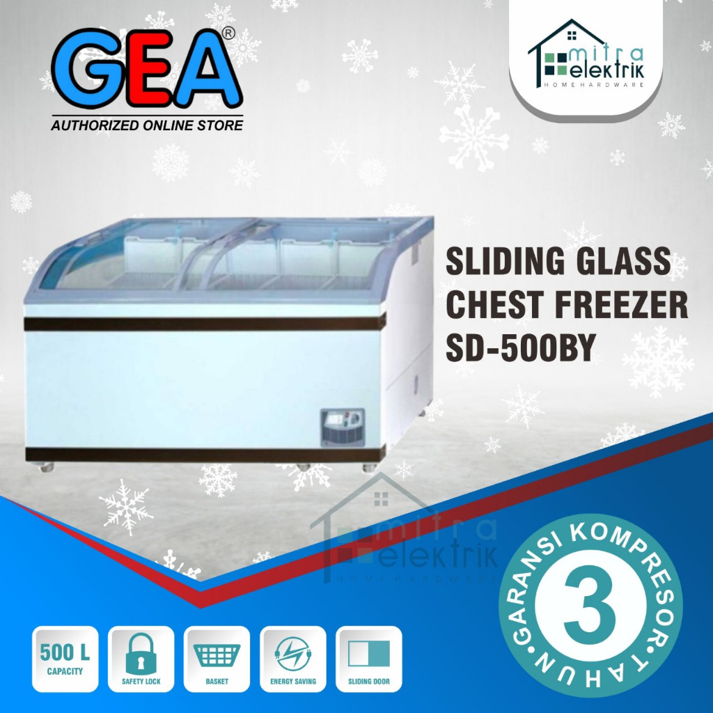 Chest Freezer GEA SD-500BY Sliding Curve Glass Freezer