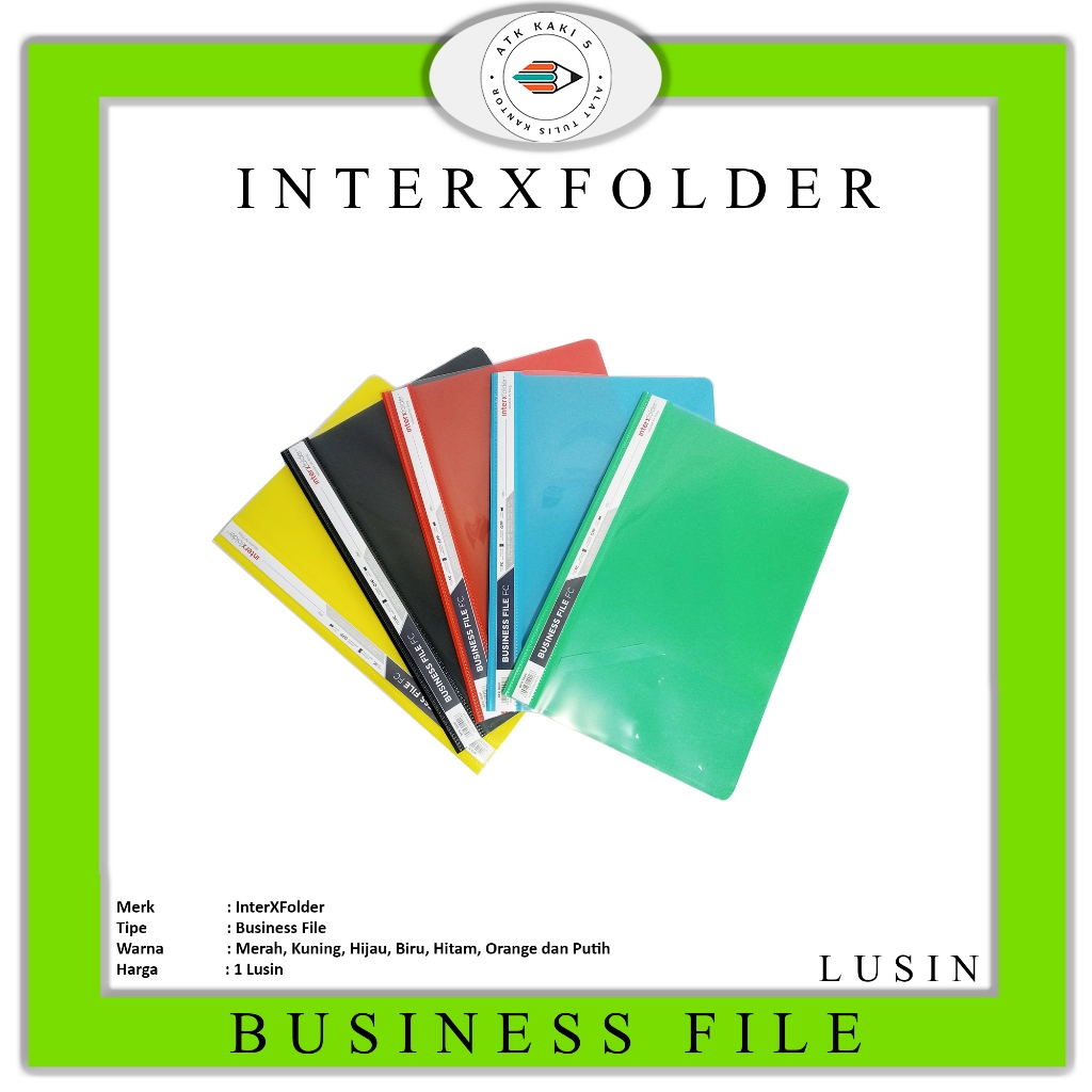 

INTERXFOLDER - Business File Map Plastik Ukuran F4 - LUSIN