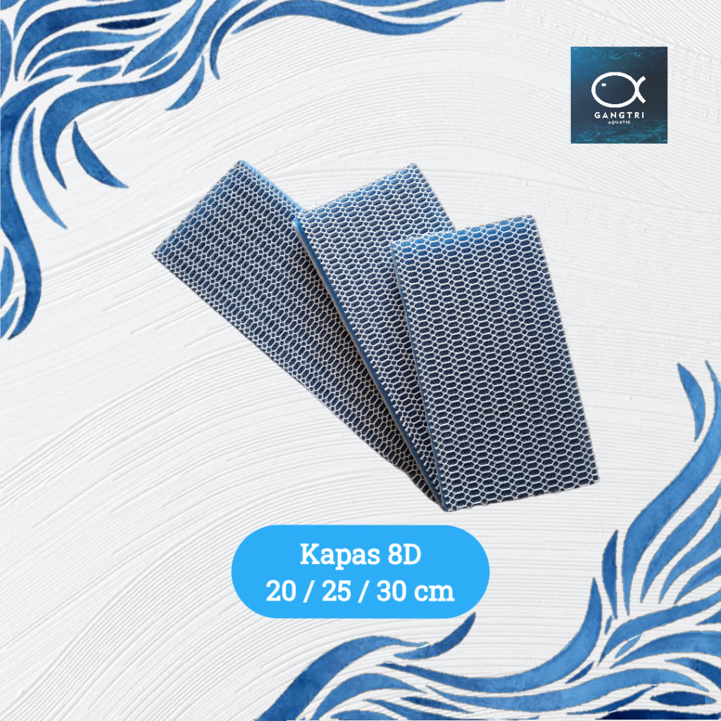 8D kapas Busa Filter Aquarium Akuarium Premium Bisa Dicuci Tebal 2cm