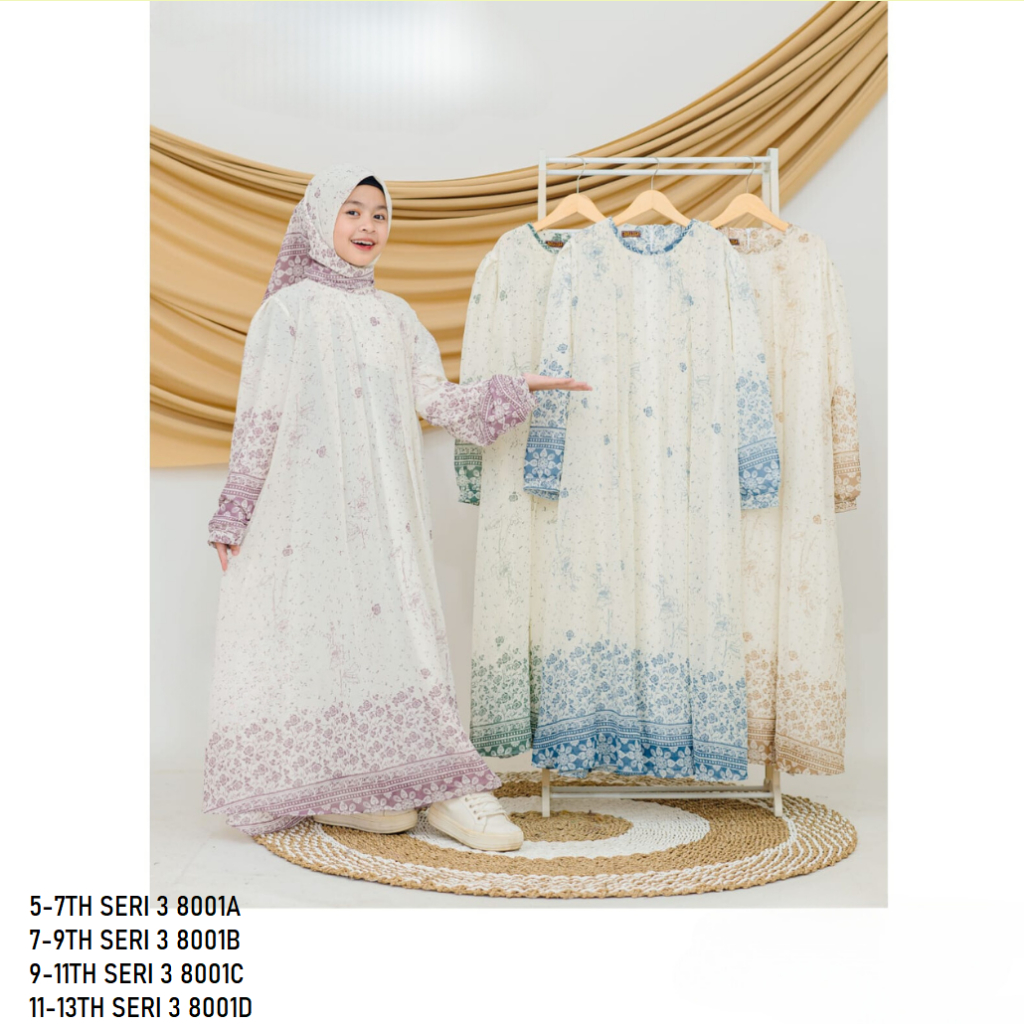 GROSIR ISI 3 POTONG Hallo Anak Kecil Gamis Anak Import Harga per 3 pcs