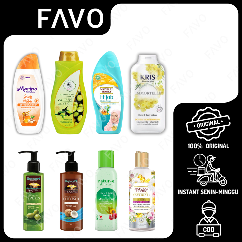 Body Lotion Marina / Purbasari / Kris / Natural Honey / Herborist / Natur-E
