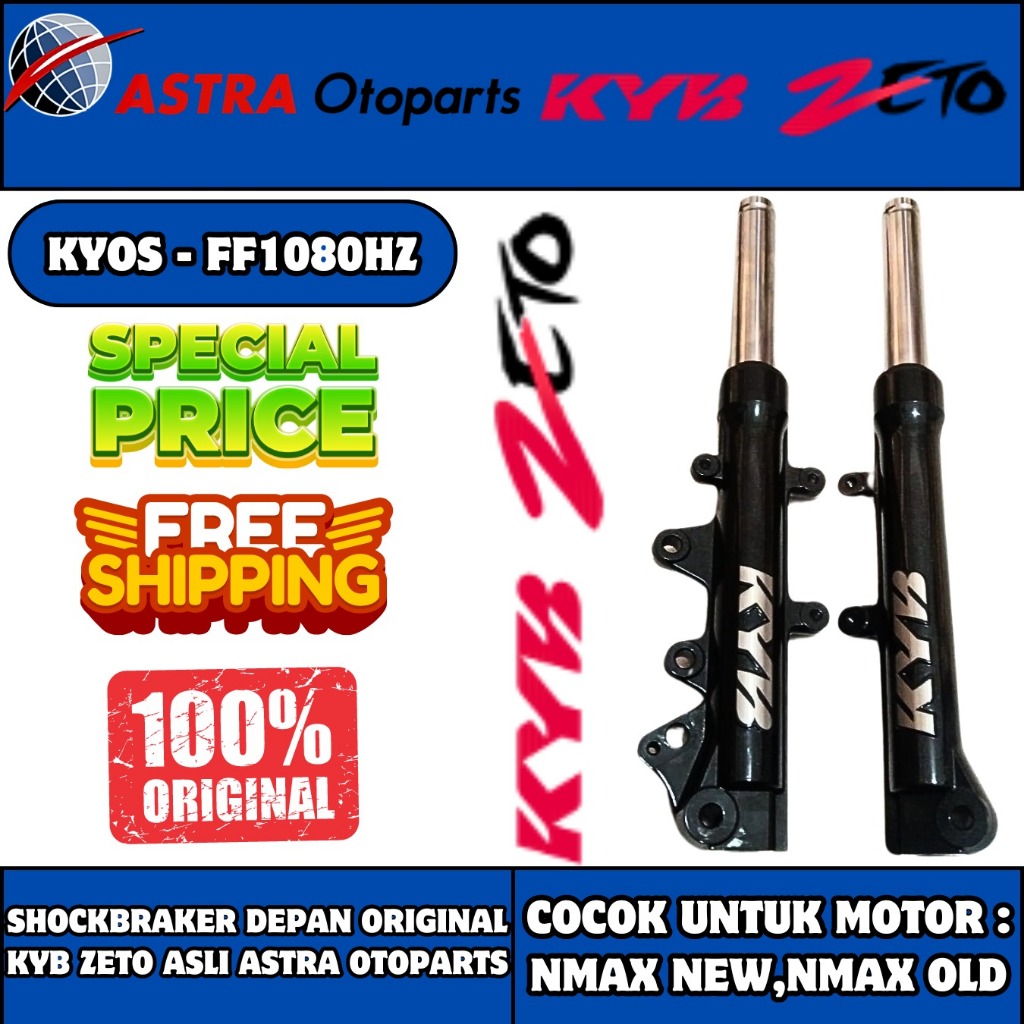 SHOCK DEPAN KAYABA KYB ZETO FF1080 MOTOR YAMAHA NMAX OLD NMAX NEW FRONT FORK BOTTOM SHOCK ORIGINAL