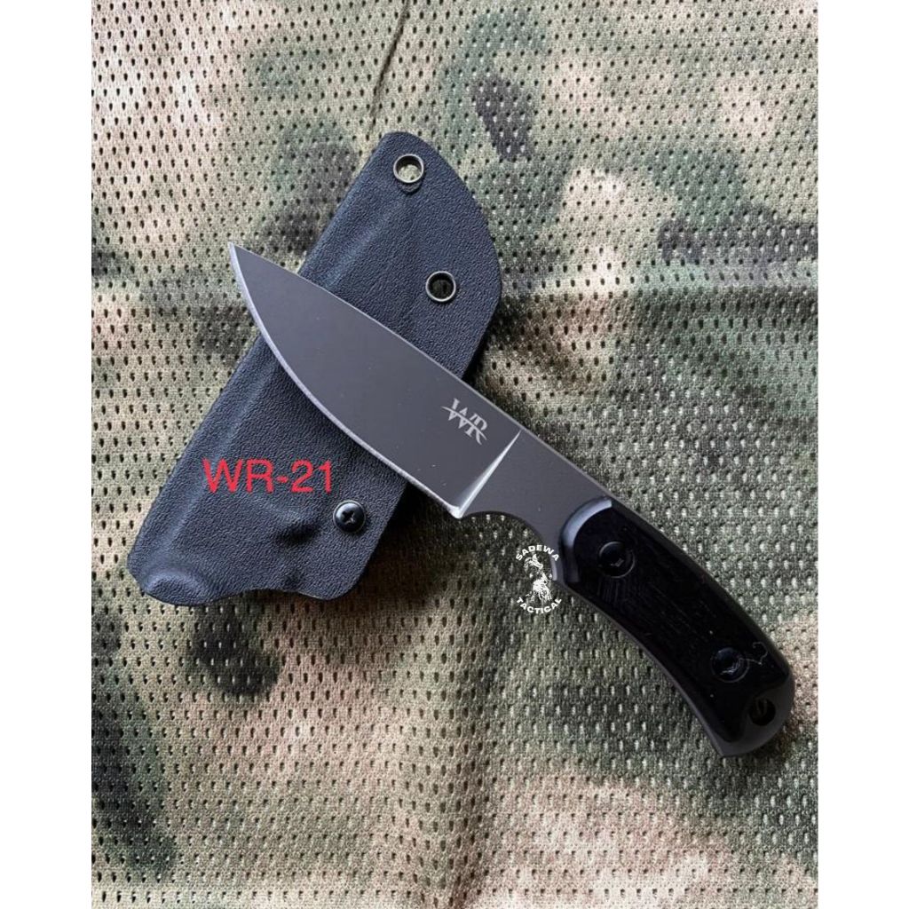 Pisau Tactical Kydex WR 21 / Pisau WR Tactical Outdoor + Holster Dan Teklock / Pisau Camping Surviva