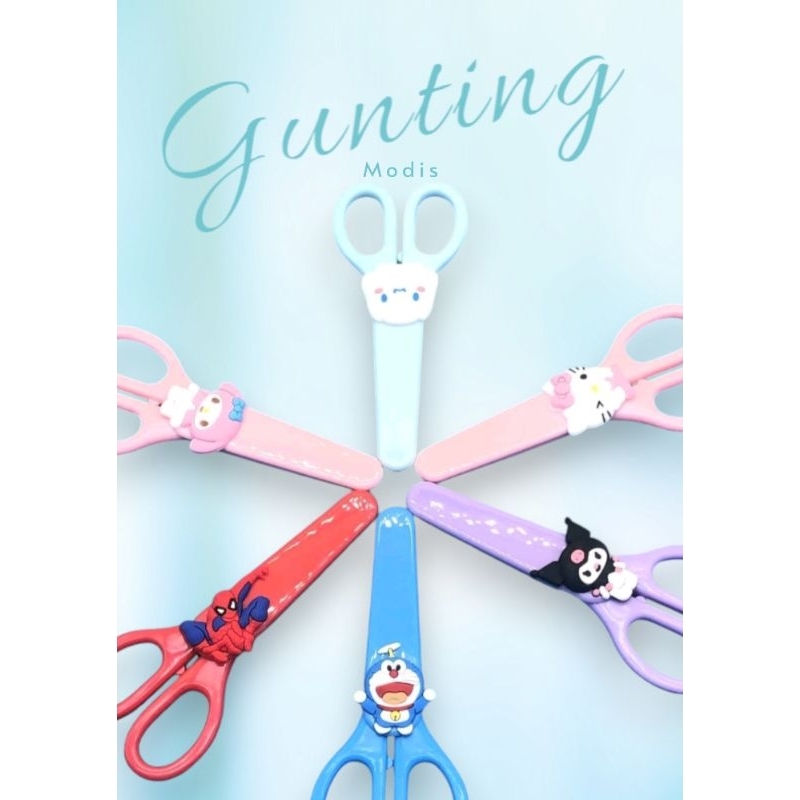 

CC - Gunting anak motif Sanrio aman dengan tutup Safety Gunting anak Unik Gunting Kertas
