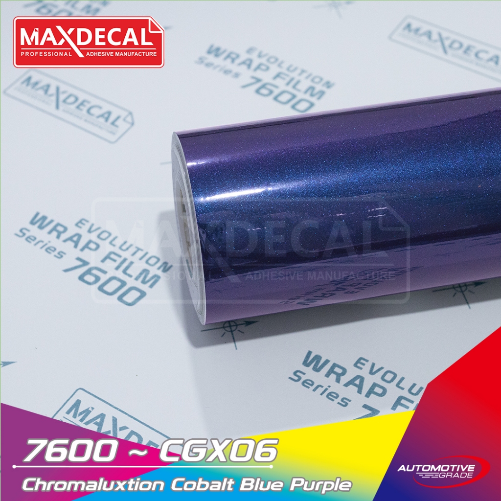 MAXDECAL 7600 CGX06 Cobalt Blue Purple Chromaluxtion Sticker Bunglon Lembayung Biru Ungu Skotlet Mot