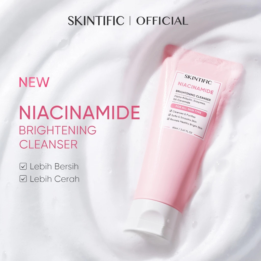 SKINTIFIC NIACINAMIDE BRIGHTENING CLEANSER FACIAL WASH 80ml (ORIGINAL)