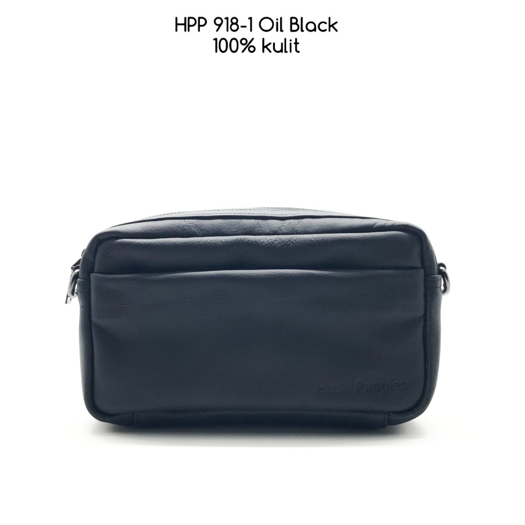 Tas Pria Hush Puppies 918 Oil Black, Full kulit, premium quality